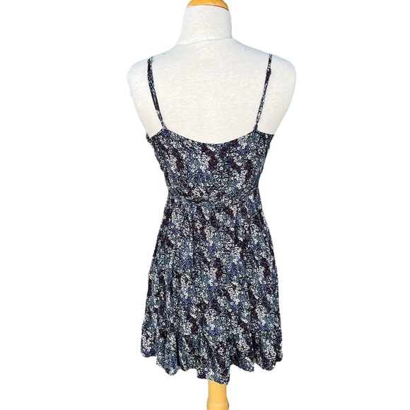 Free People Intimately All My Love Purple Floral Wrap Mini Dress Ruffle Small - Picture 5 of 9